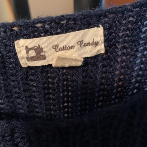 Cotton Candy | Navy Knit with White Stripe Cuffs - Picture 3 of 4